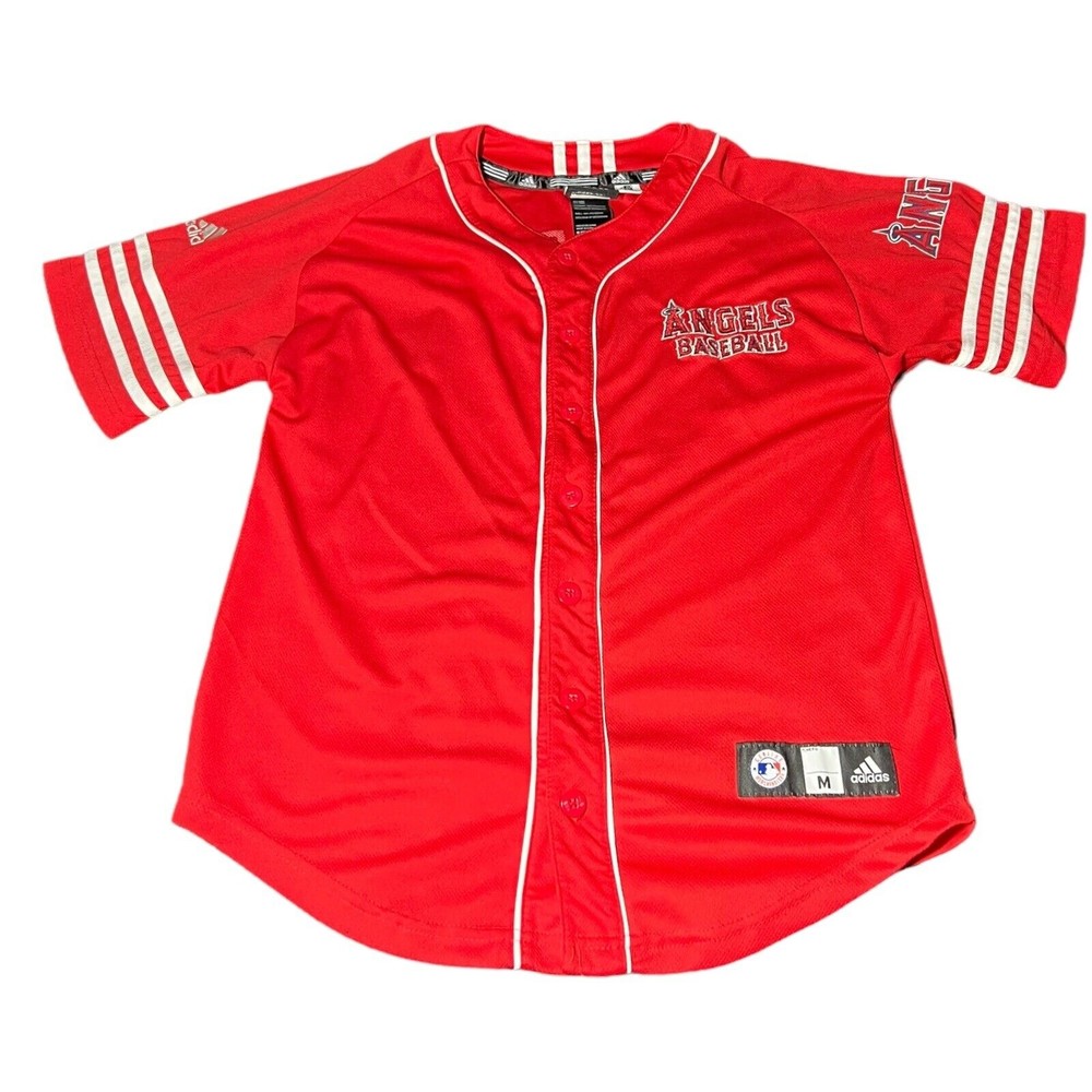 Howie Kendrick #47 Anaheim Angels Adidas MLBPA Red Baseball Jersey Youth Size M